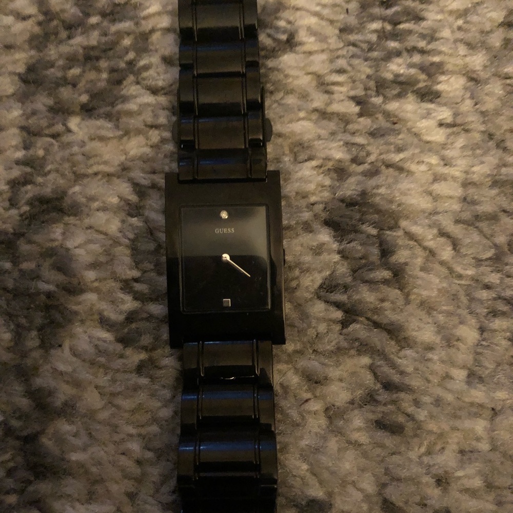Guess black rectangle watch